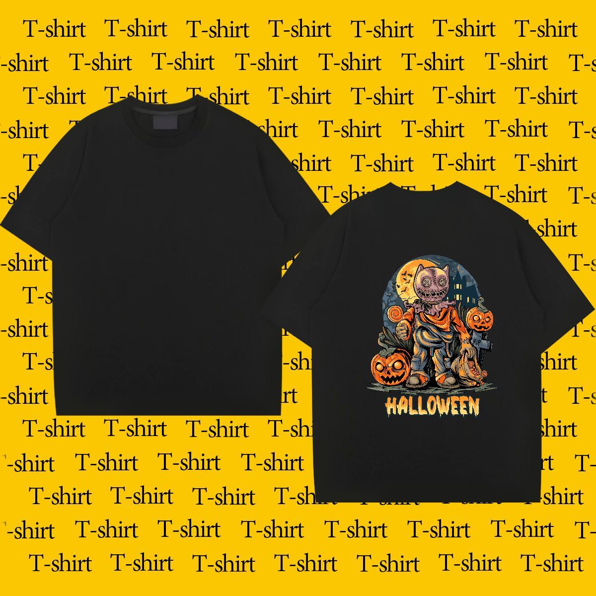 Custom T Shirt For Man 230g Cotton pumpkin Summer Casual Tees Shirts Breathable Soft Free Shipping Men Clothes T-Shirt Cartoon Printing L-4XL