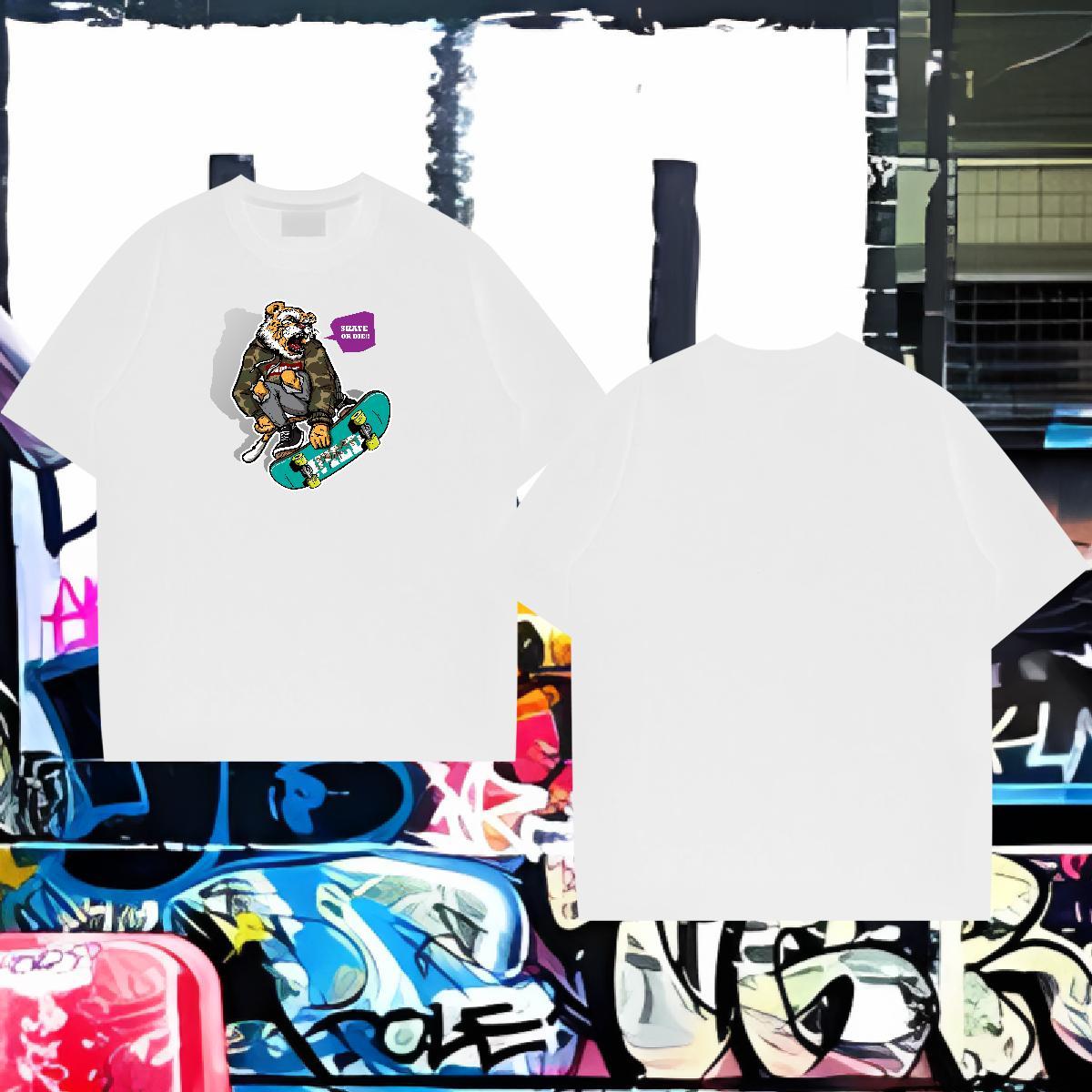 2024 New Mens T Shirts 230g 100% Cotton Outdoor Top Tees Round Neck Short Sleeve TOP Quality Men Tshirts Oversized