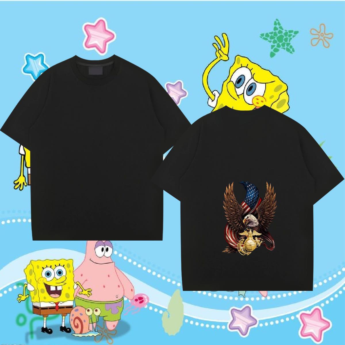 Stylist Mens T Shirts 230g 100% Cotton eagle Daily Wear Tee Shirt Round Neck Short Sleeve TOP Quality Tshirts Graphic