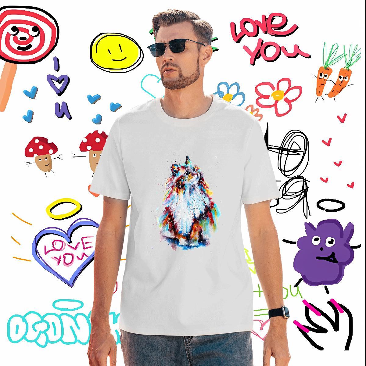 Loose Fit Men Clothes T-Shirt 100% Cotton 230g cute T-Shirts Casual Daily Wear Pure Cotton Custom Big Size Wholesale Tees Shirts