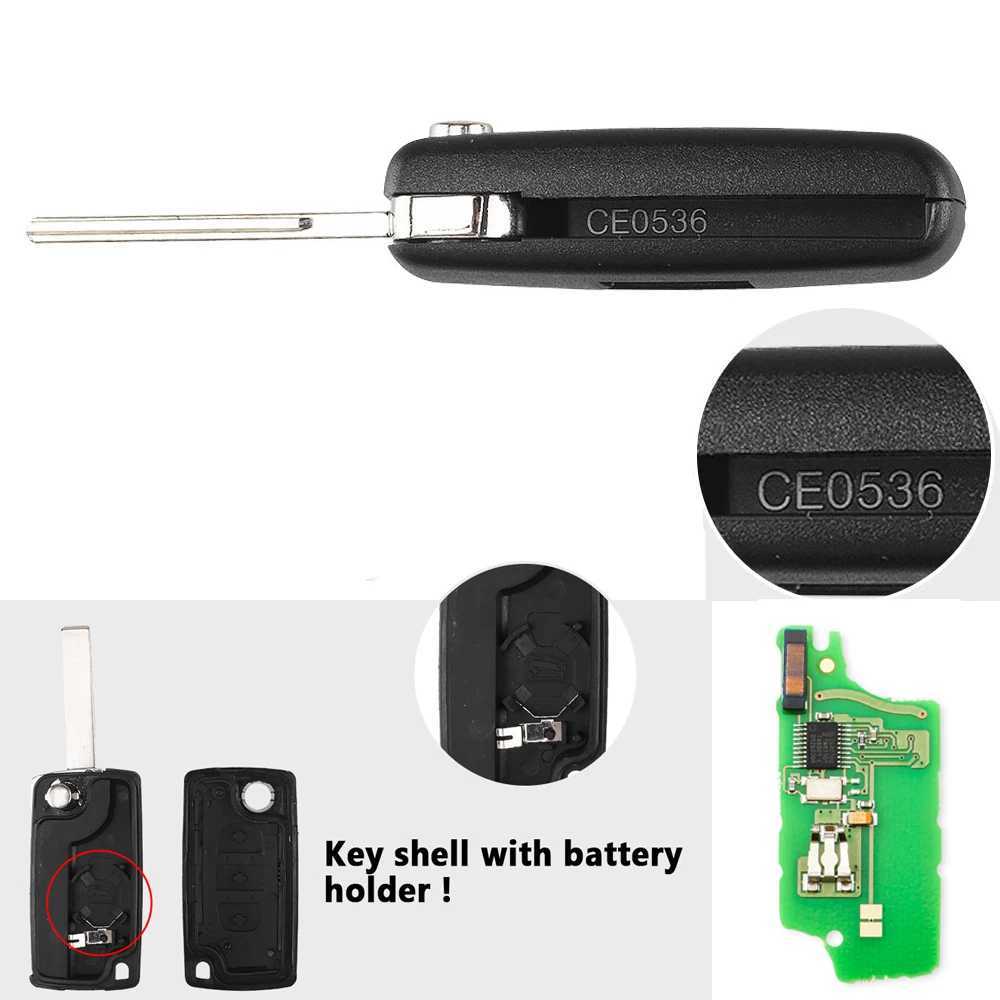 Car Key KEYYOU 2/3 Buttons Filp Remote Car Key 433MHz For Citroen C1 C2 C3 C4 C5 Berlingo Picasso For Peugeot 207 307 ID46 CE0536 CE0523L2486