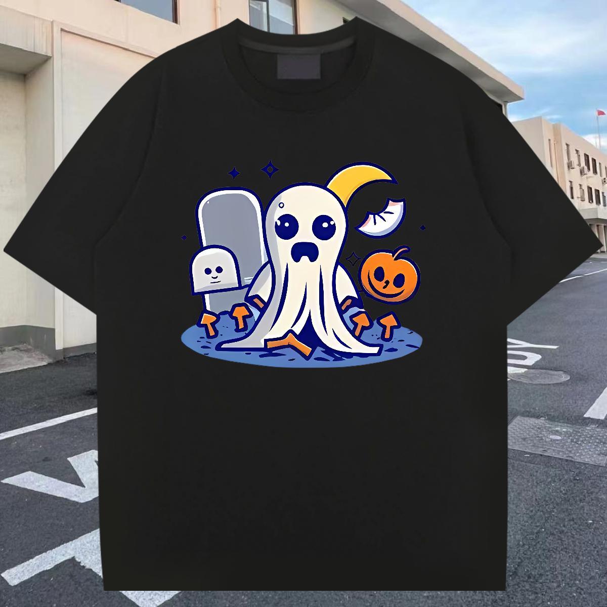 Designer T Shirt For Man 230g Cotton halloween Street Wear Clothes Short Sleeve O-Neck Cool Design Couples T Shirts Anime