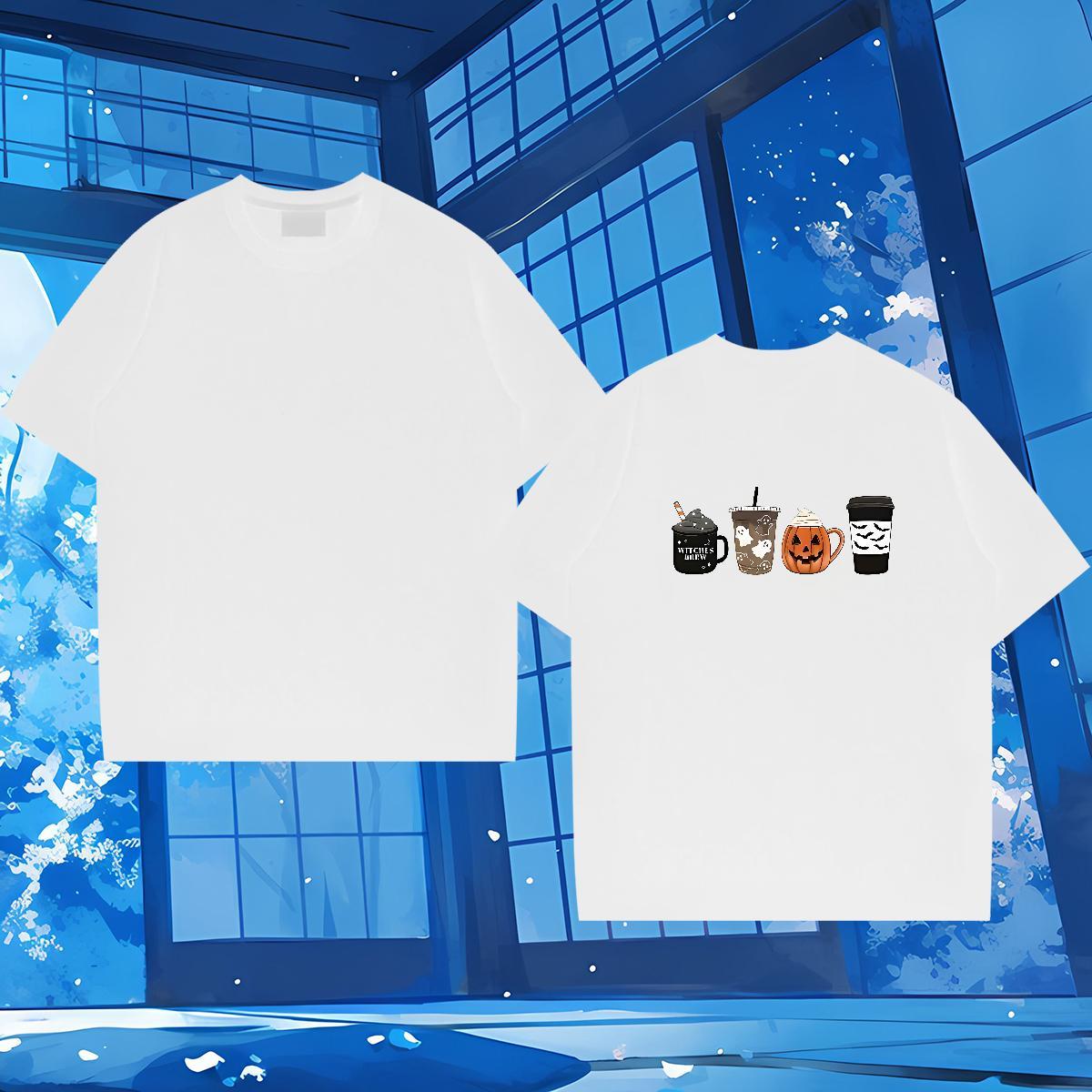 2024 DIY T Shirts Men 230g Pure Cotton pumpkin Street wear Hip Hop Tops Shirt Crew Neck Breathable Designer Men Clothes T-Shirt Custom Printing