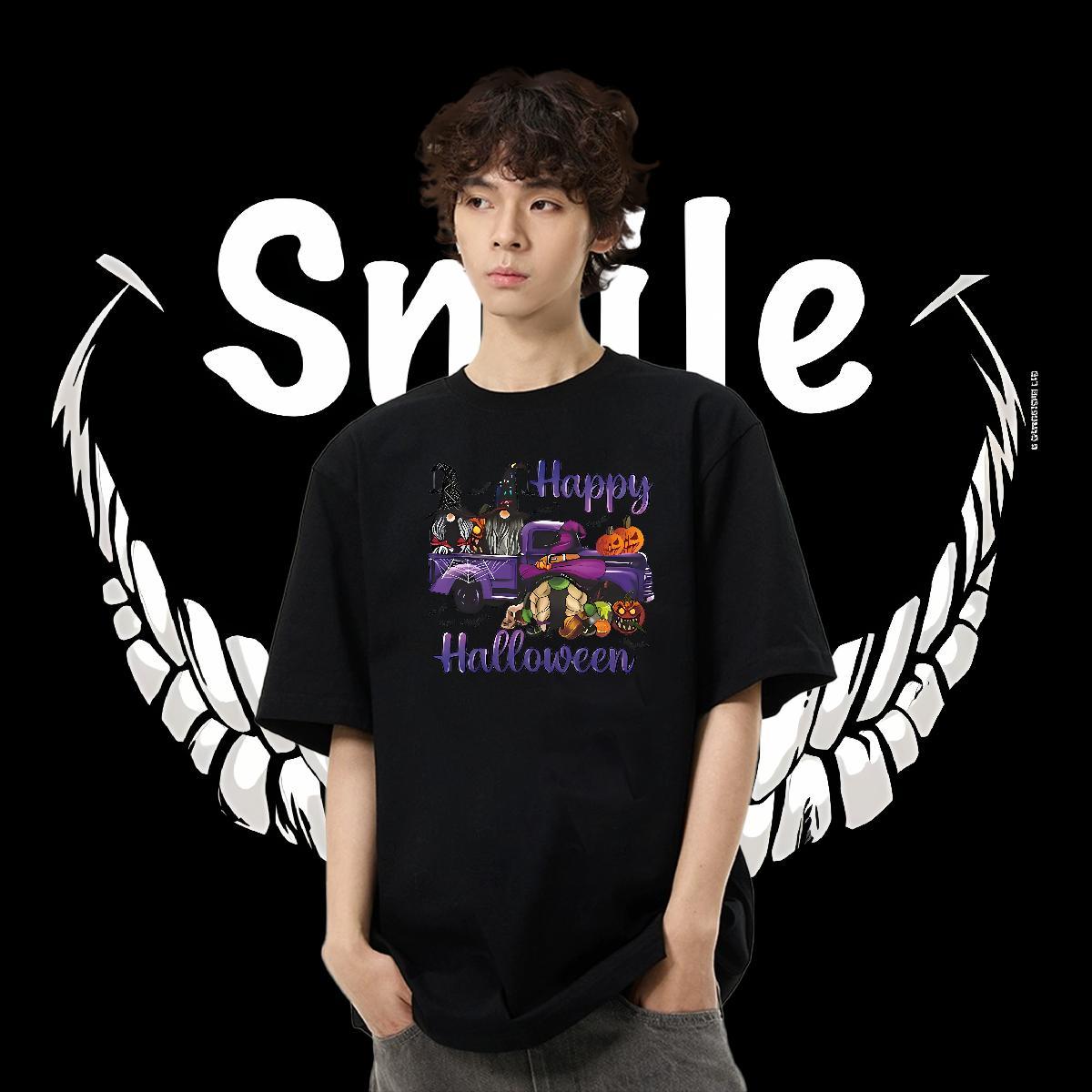 2024 T Shirt For Man 230g 100% Cotton halloween Sport Top Tees Pure Cotton Brand Couples T Shirts DIY Printed