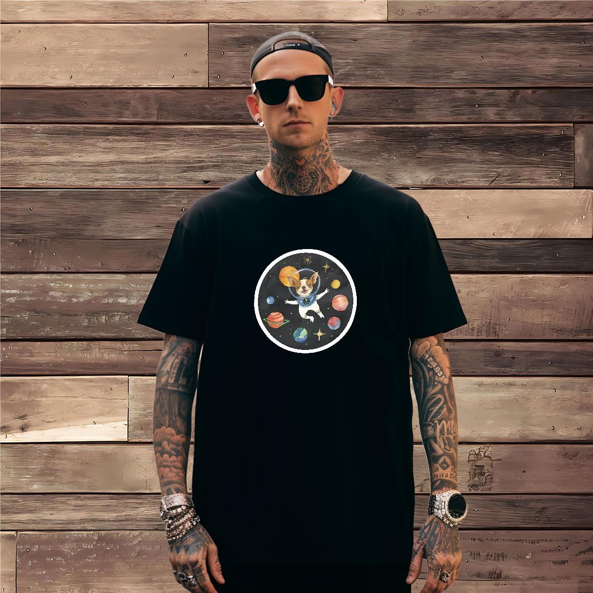 Man T Shirts 230g 100% Cotton dog Casual Pure Cotton Asian Size Mens Tshirts Wholesale Cool Clothings