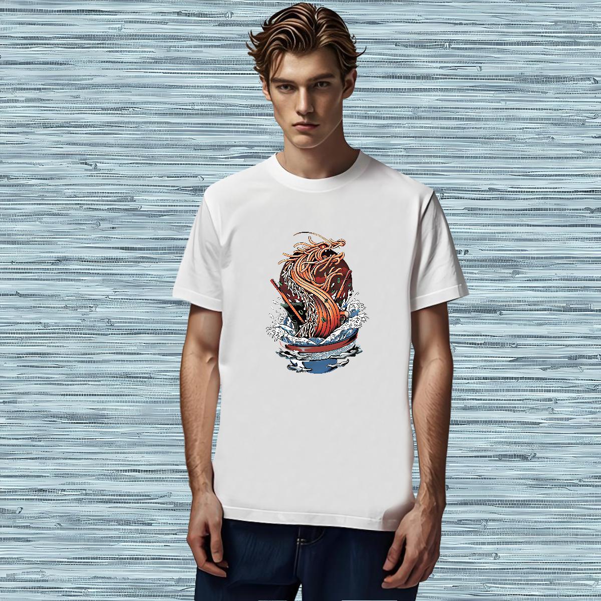 New Designer T-Shirts for Men dragon Tops Shirt 230g Pure Cotton Summer Casual TOP Quality Plus Size Custom Breathable Crew Neck Mens Tshirts