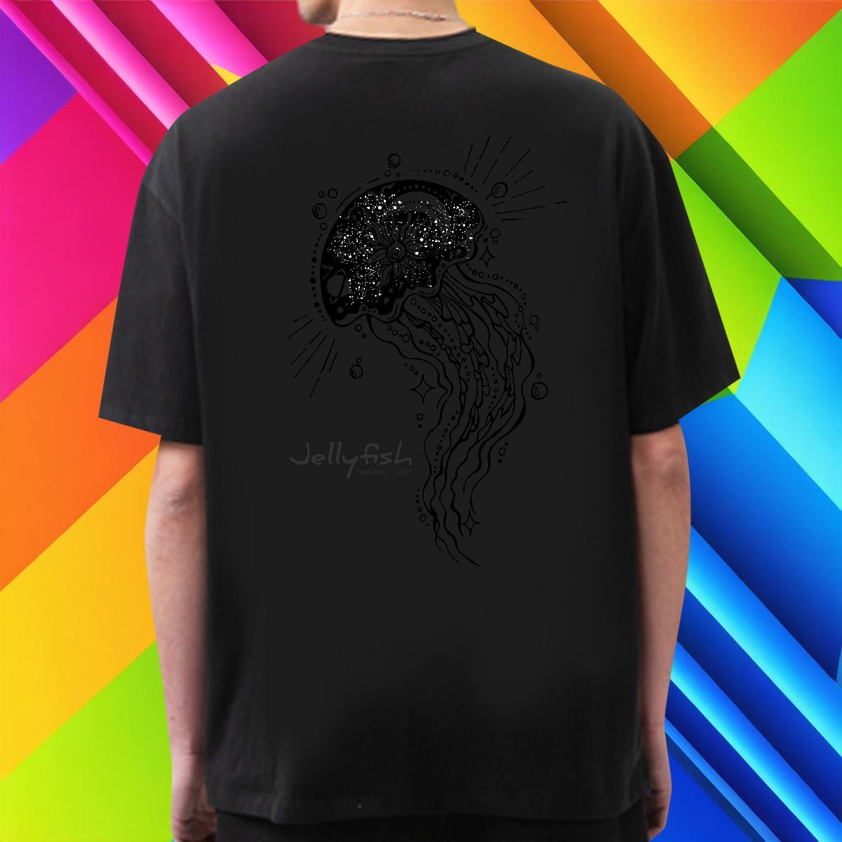 Loose Men Clothes T-Shirt 230g Cotton jellyfish Mens T Shirts Casual Daily Wear Breathable Short Sleeve Anime Print Fashion Designer Clothings