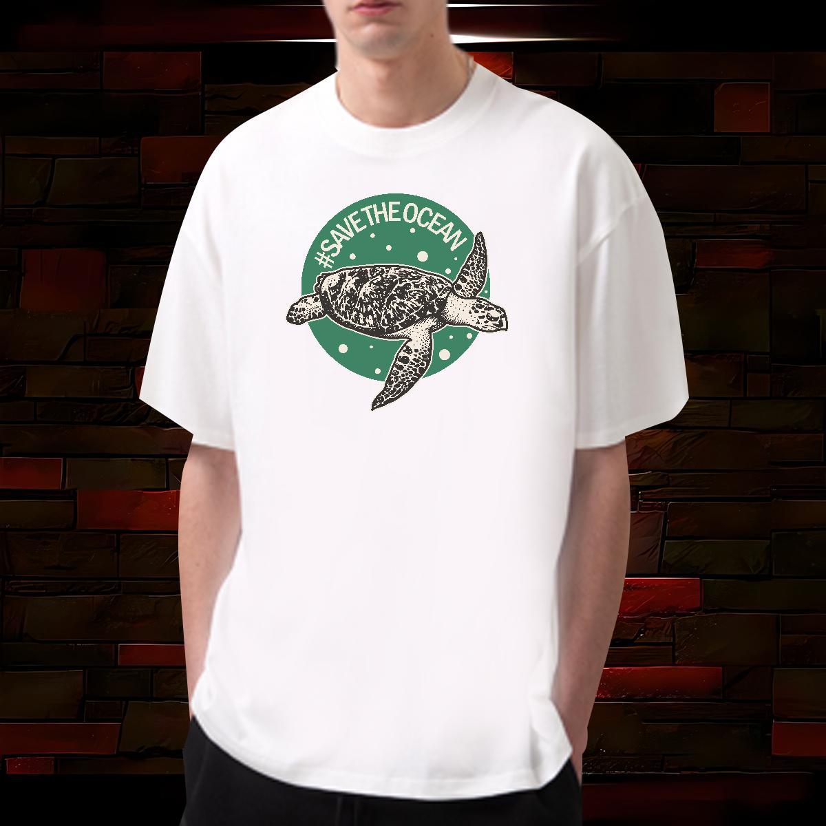Classic Man T Shirts 230g 100% Cotton tortoise Hip Hop Top Tees O Neck Short Sleeves Cool Design Men Clothes T-Shirt Customized