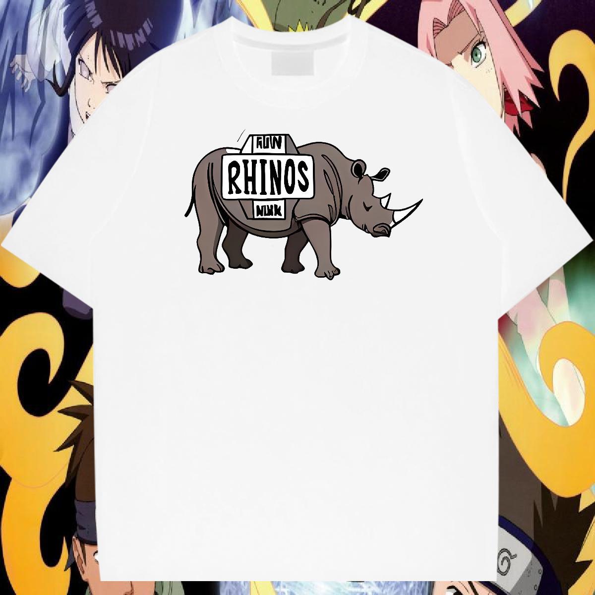 Free Shipping T Shirts Men 230g 100% Cotton rhinoceros Summer Casual Tops Tees Breathable Crew Neck Cool Couples T Shirts DIY Logo Oversized