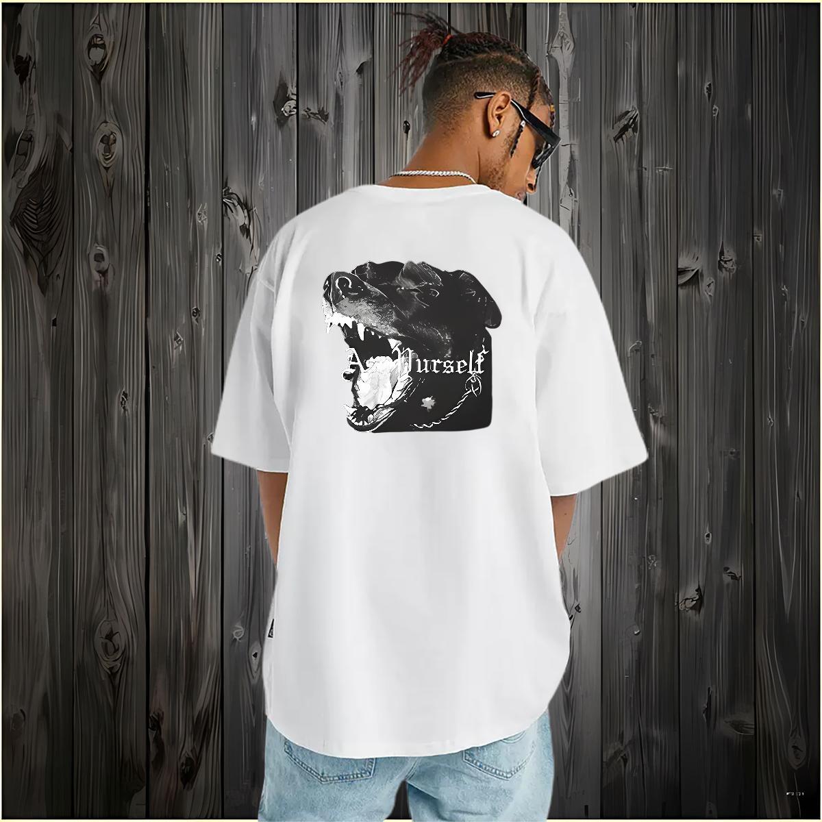 DIY Customized Men T Shirts 100% Cotton 230g dog Casual Wear Breathable Soft Unisex Men Clothes T-Shirt Anime Print