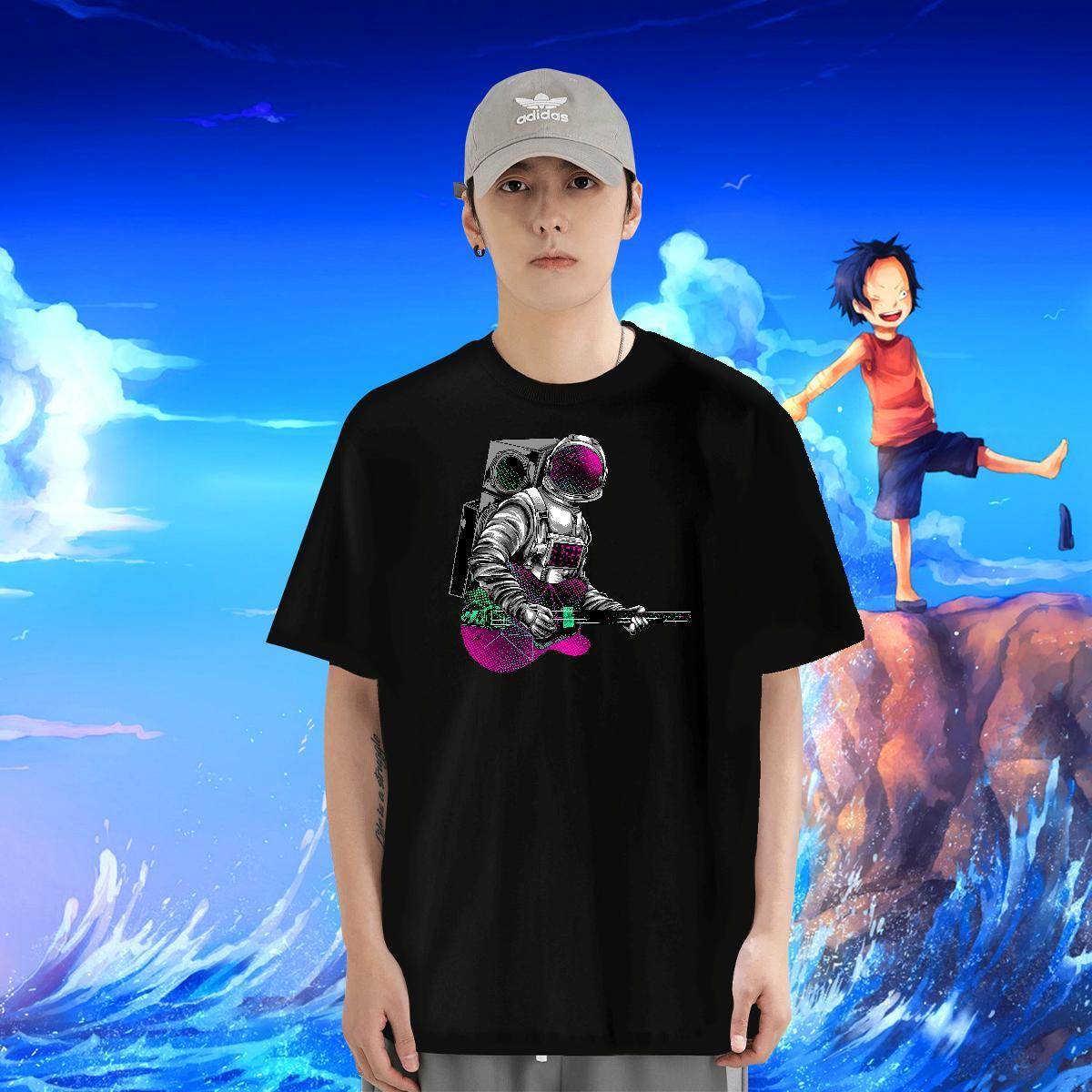 Men T Shirts 230g Cotton universe Sports Casual Breathable Short Sleeve Anime Print Men Tshirts 2024 Designer Cool Tops