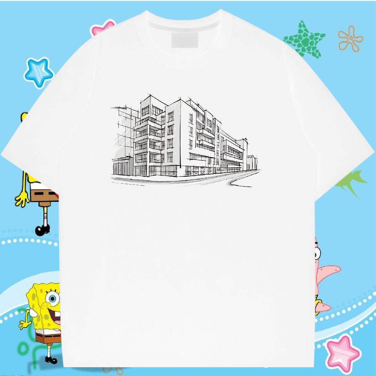 Stylist Men T Shirts 100% Cotton 230g House Street Wear Tees Shirts Breathable Short Sleeve Unisex Men Tops Tees Custom Print Oversized