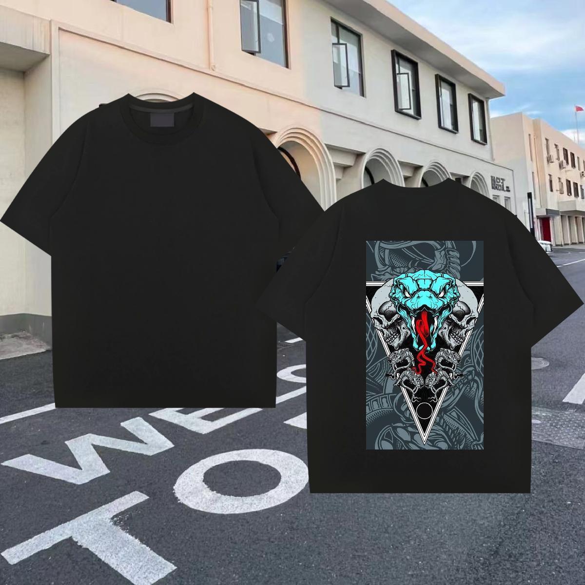 Fashion New T shirt 230g Cotton snake Spring Summer Polos Breathable Soft Designer Men Tees Custom Print Oversized