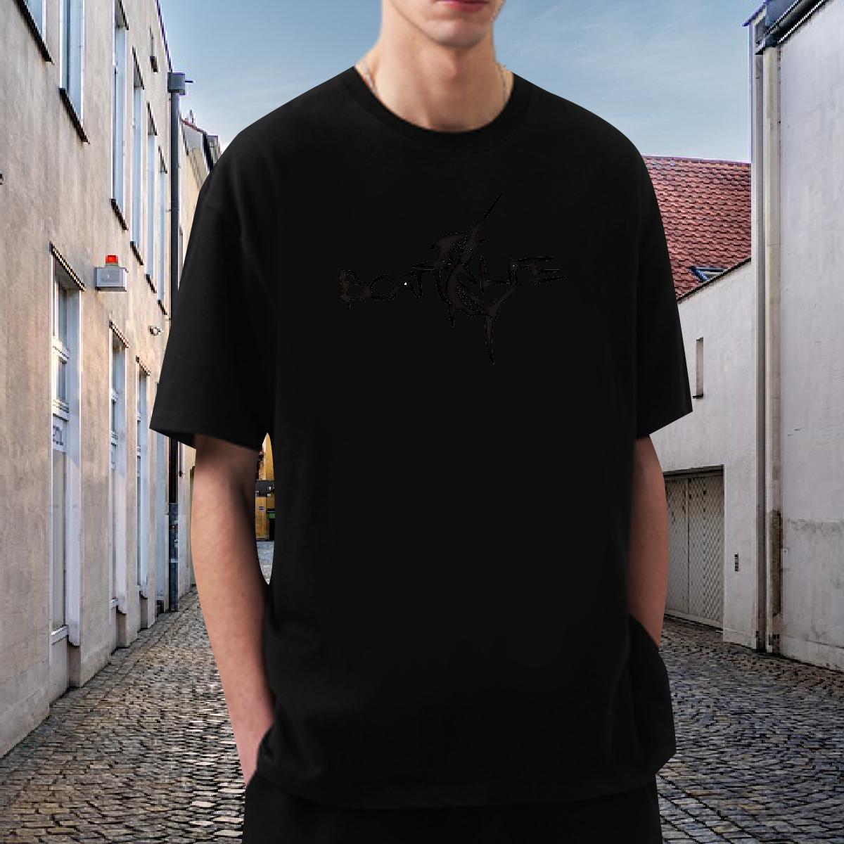 Casual New T-Shirts 230g Cotton fish Outdoor Top Tees Breathable Crew Neck Brand Tshirts Customized Print