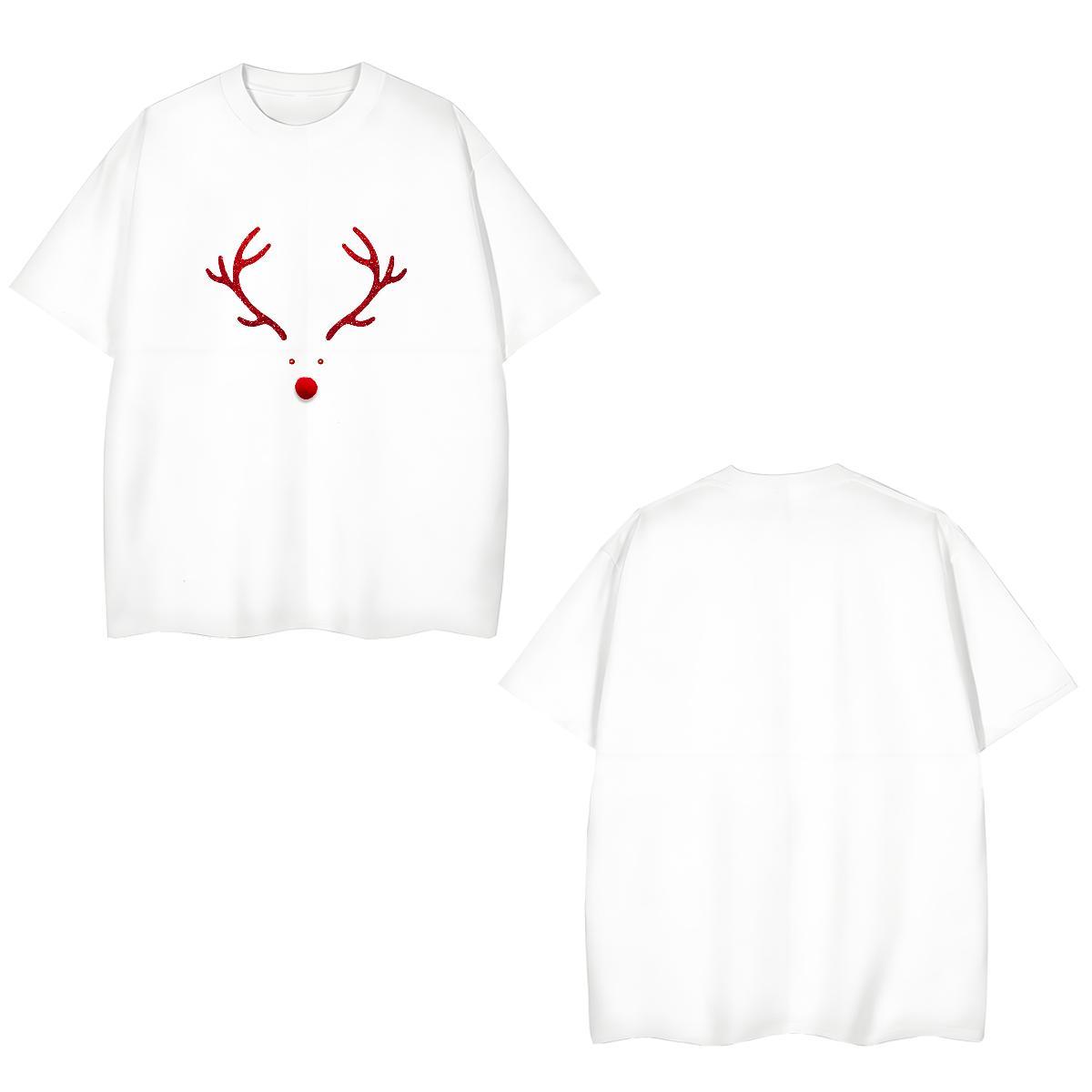 Cool Mens Tshirts 100% Cotton 230g Christmas T-Shirts for Men Outdoor O-Neck Short Sleeve Cartoon Print 2024 New Tops Tees