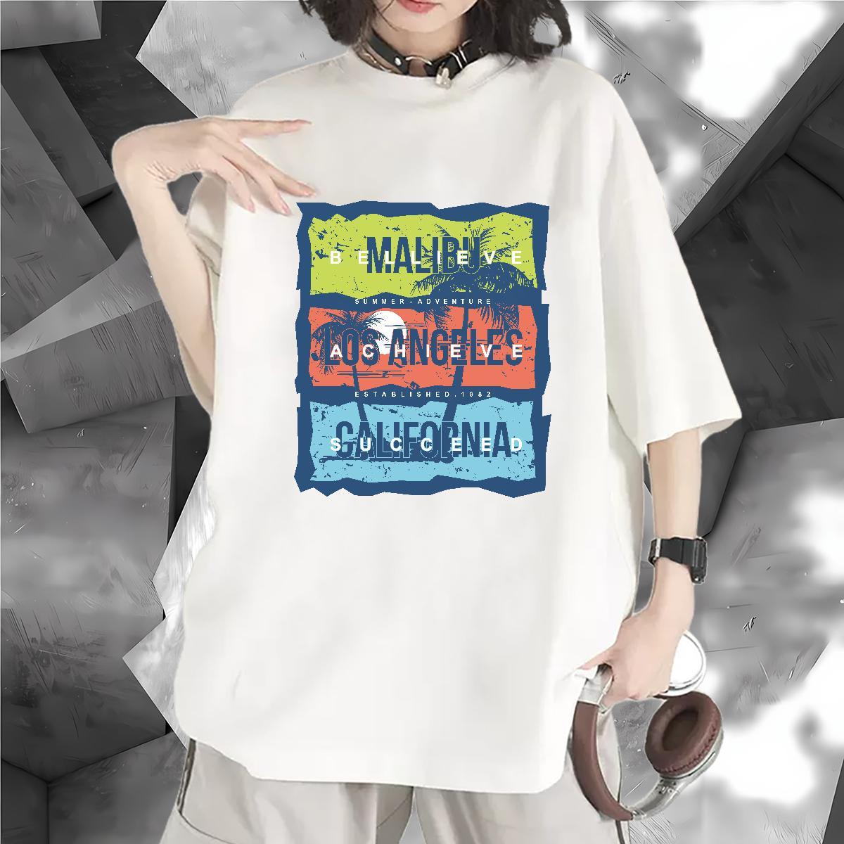 High quality T-Shirts for Women Breathable Lady T shirt Custom Print Oversized tree Street Wear 230g 100% Cotton 2024 Designer Top Shirts