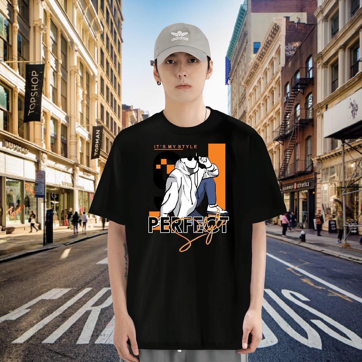 Mens T Shirts 230g 100% Cotton person Street Wear O Neck Short Sleeves Oversized 4XL Mens Tshirts Wholesale High Quality Clothings