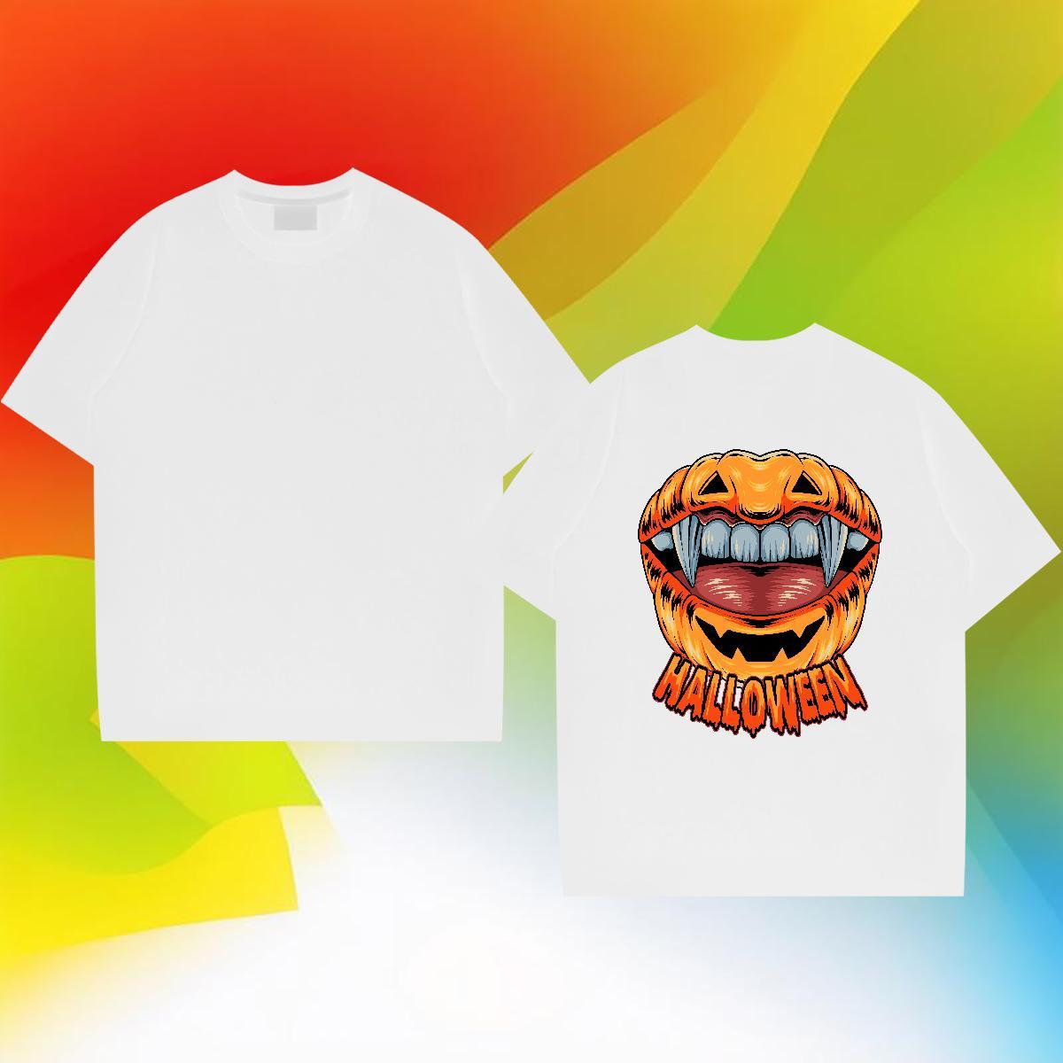 Fashion T shirt 230g Pure Cotton pumpkin Anime Printing Street Polos Breathable Designer Men Tshirts Cartoon Print