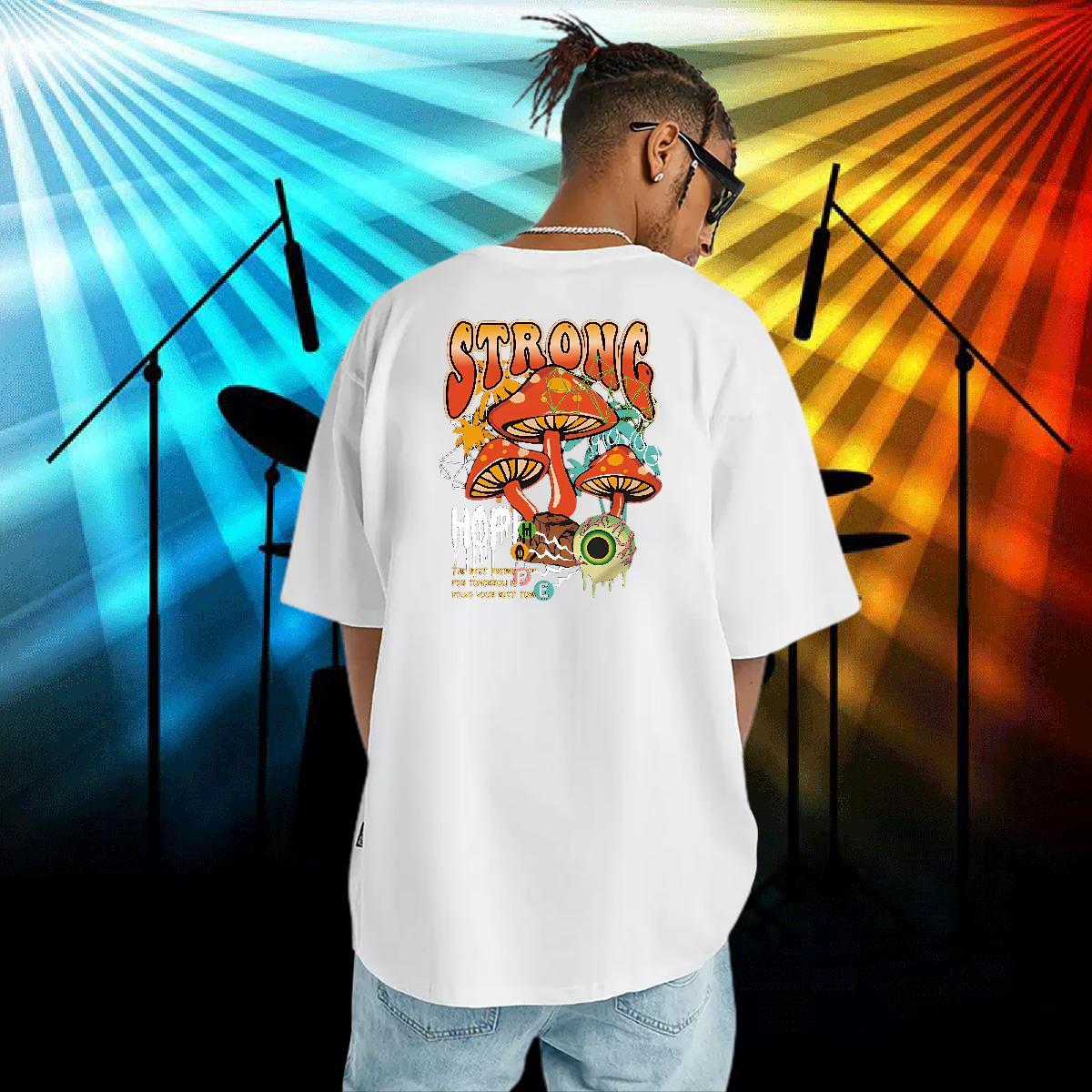 2024 Designer T Shirts Men 100% Cotton 230g mushroom Street Tee Shirt Round Neck Short Sleeve Loose Couples T Shirts Custom Cartoon