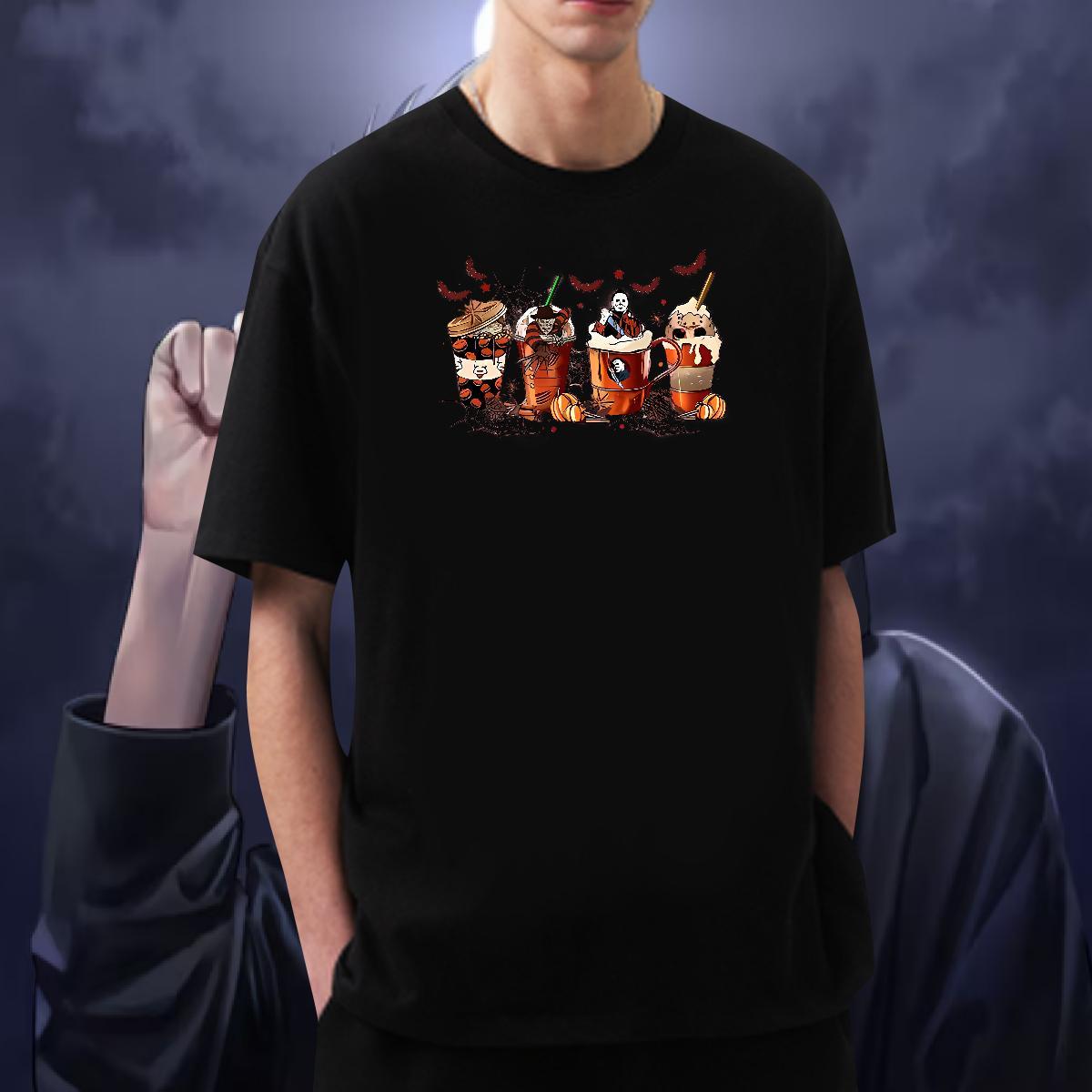 Free Shipping T-Shirts 100% Cotton 230g halloween Daily Outfit Clothings Short Sleeve Soft Wholesale Men Clothes T-Shirt Customized Print