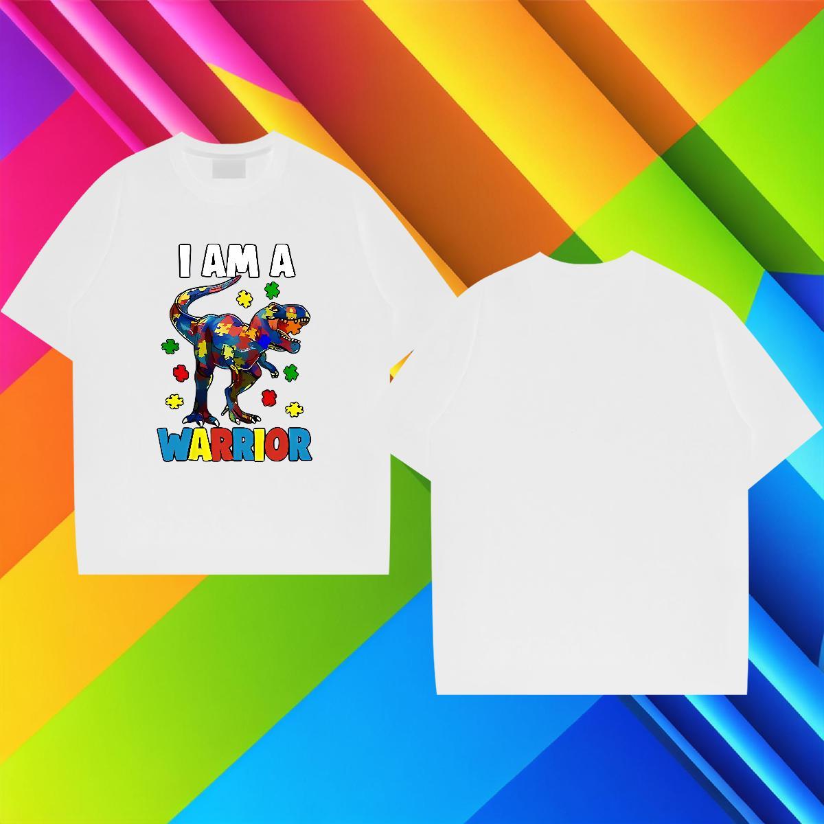 2024 DIY Men T Shirts 230g Pure Cotton dinosaur Daily Outfit Tops Shirt Breathable Short Sleeve Classic Tshirt for Man Woman Black White