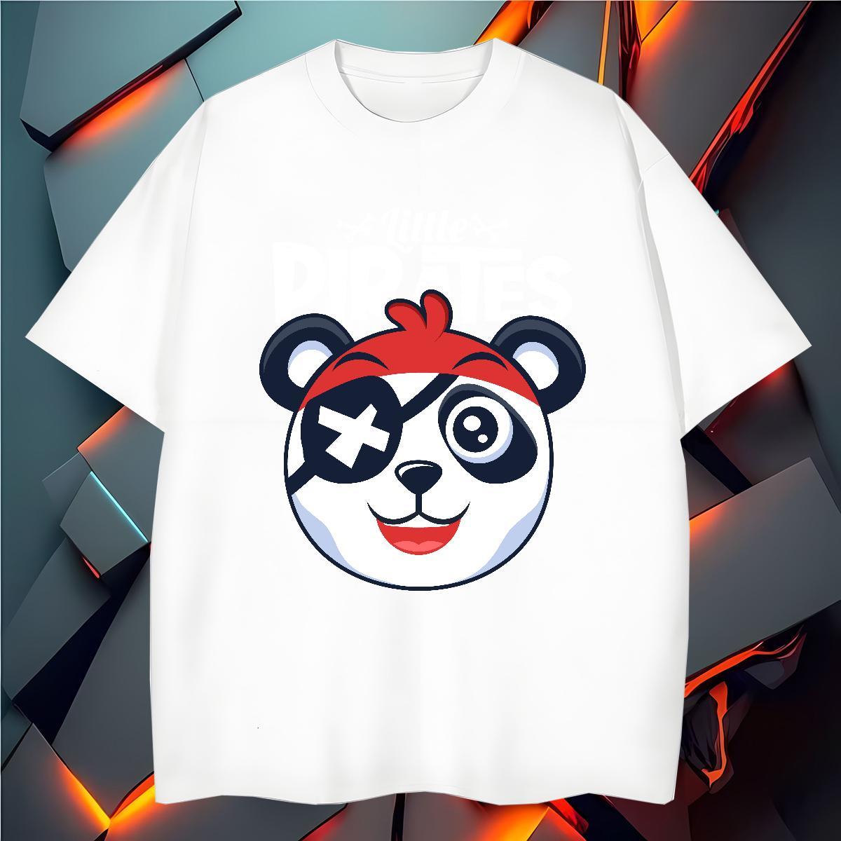 Mens T Shirts 230g Pure Cotton panda Outdoor Breathable Crew Neck Customized Print Men Clothes T-Shirt Fashion Unisex Tops Tees