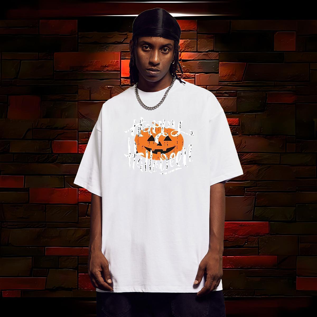 T-Shirts 100% Cotton 230g halloween Casual Short Sleeve Soft DIY Men Clothes T-Shirt Custom Cool Tees Shirts