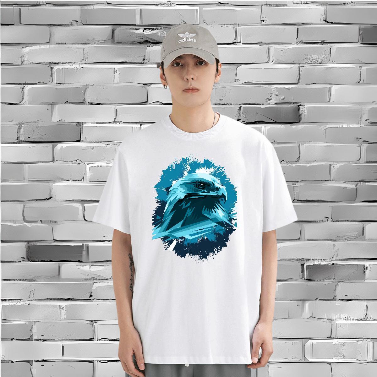 T Shirt For Man 230g Cotton eagle High Street Hip Hop Short Sleeve Soft Oversized 4XL Men Clothes T-Shirt 2024 New Unisex Tees