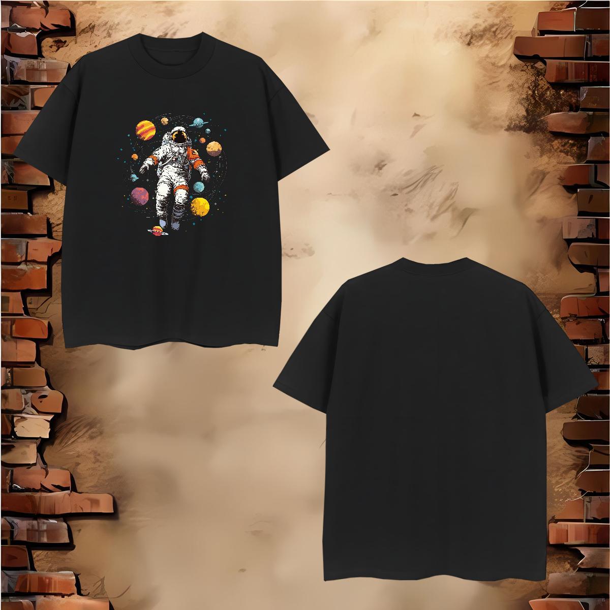 Man T Shirts 230g Pure Cotton universe Street Round Neck Short Sleeve DIY Printed Men Tops Tees Wholesale Unisex Top Tees