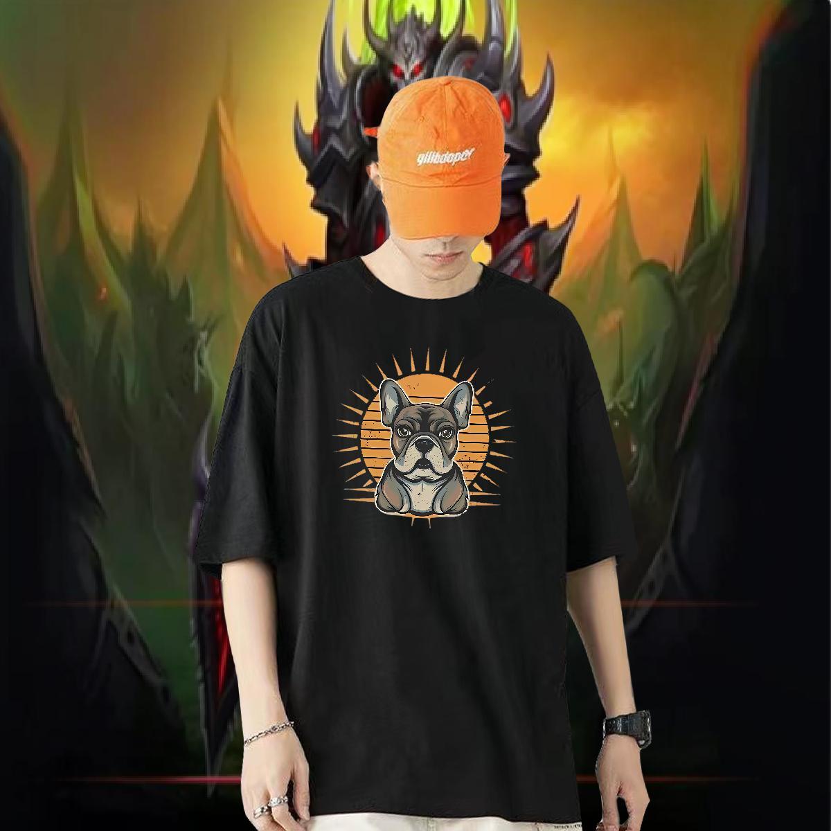 New Designer Mens T Shirts 230g Cotton dog Summer Casual Tees Shirts Breathable Short Sleeve Comfortable Men Clothes T-Shirt Custom Anime