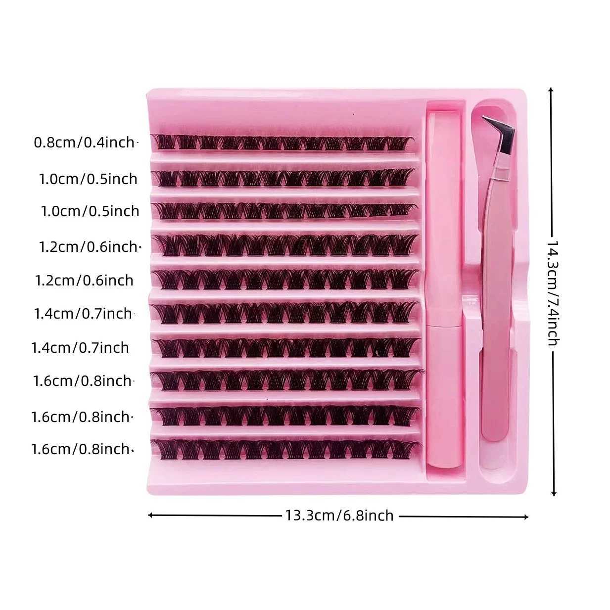 DIY eyelash extension kit eyelash cluster tape adhesive eyelash cluster Wispy D curly false eyelash cluster tape Tweezers W240803