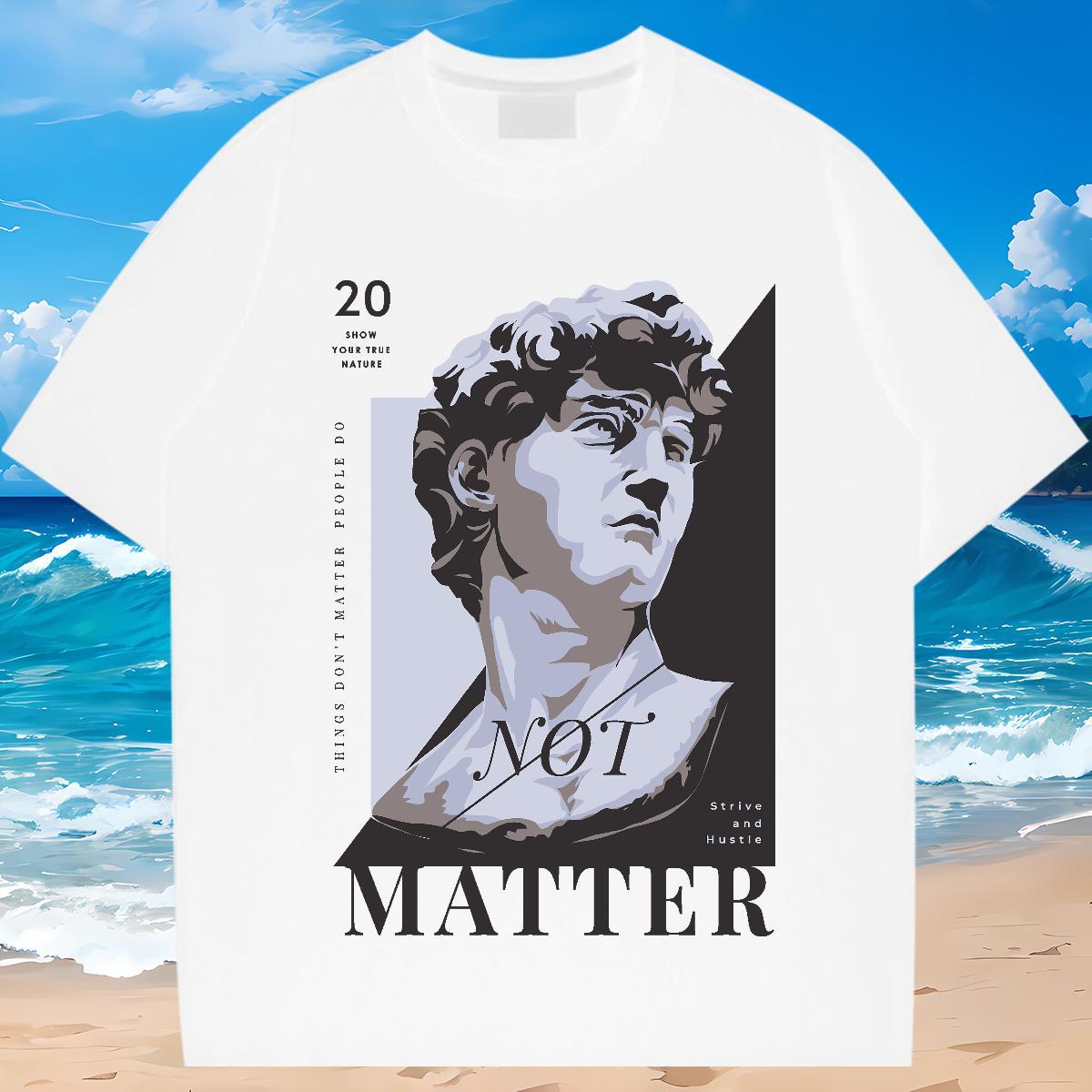 Classic Casual T-Shirts 230g Cotton Statue of David Hip Hop Street Polos Breathable Short Sleeve Unisex Tshirt for Man Woman Customized