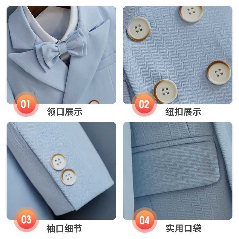 Suits Boys Green Suit Set Spring Child Performance Baby Birthday Banquet Wedding Photography Costume Kids Blazer Pants Bowtie Clothes