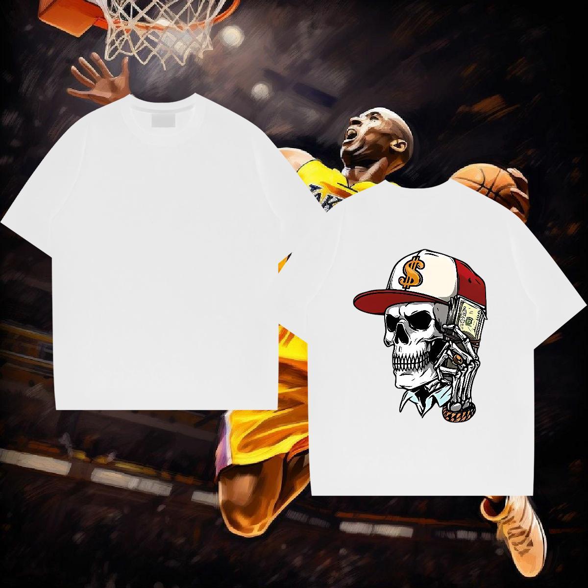Fashion New T Shirts Men cash Clothes 230g Cotton Casual Beach Loose DIY Printed Breathable Tshirt for Man Woman