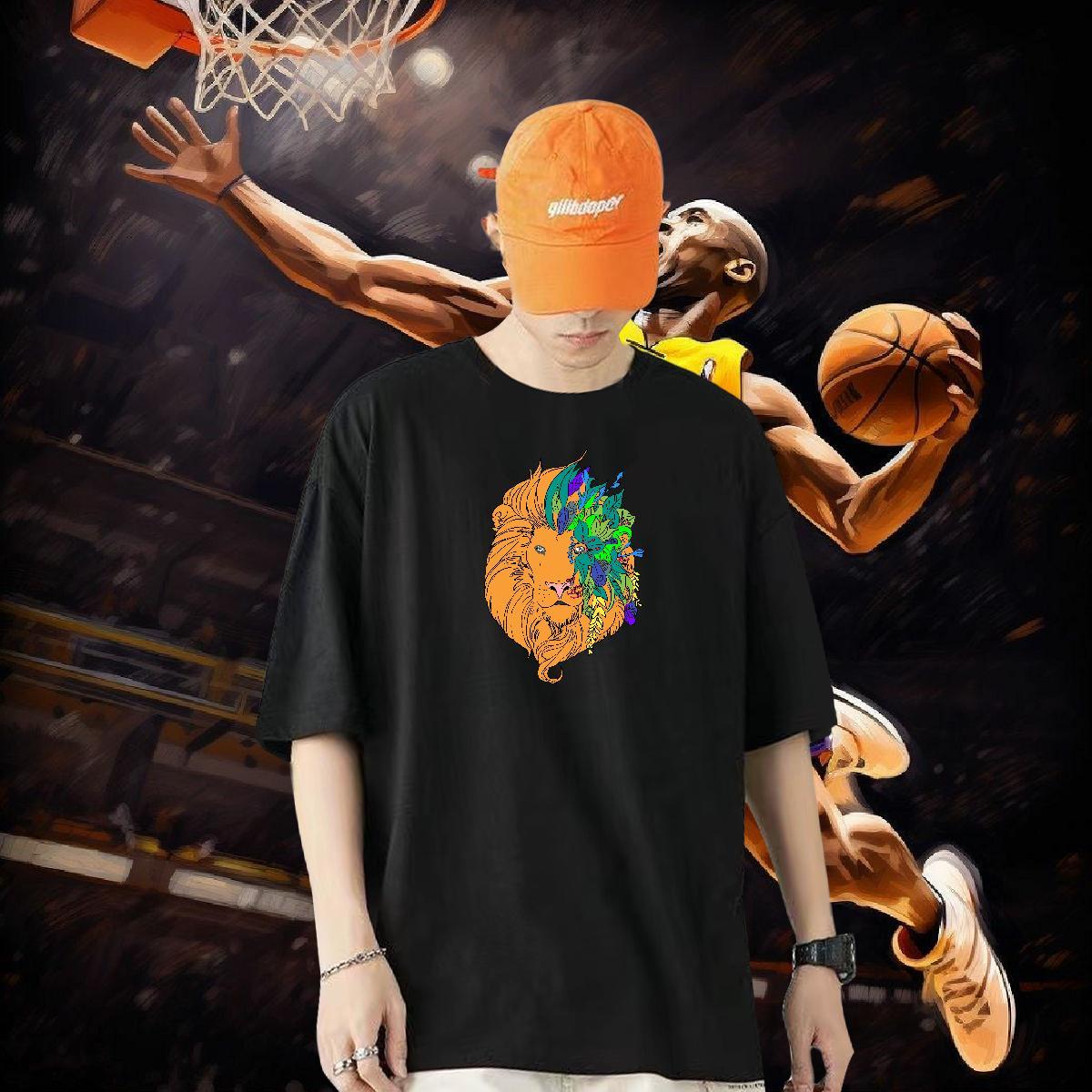 Classic Man T Shirts 230g 100% Cotton tiger Sports Casual Tops Shirt O-Neck Short Sleeve Free Shipping Men Tops Tees Oversized 3XL 4XL