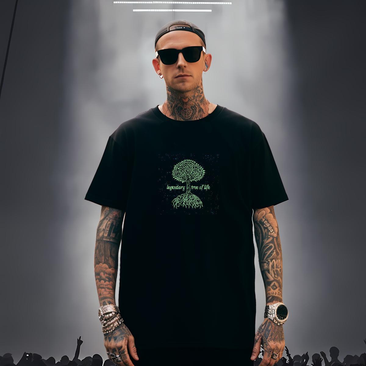 T shirt 230g Pure Cotton tree Casual O-Neck Short Sleeve Customized Print Men Tops Tees Designer Fashion Cool Wear