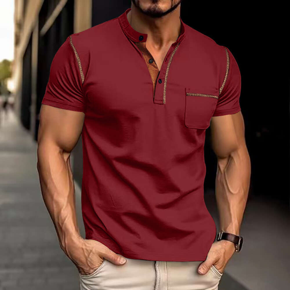 Hot selling short sleeved lapel T-shirt, men's personalized fashion, sports Polo