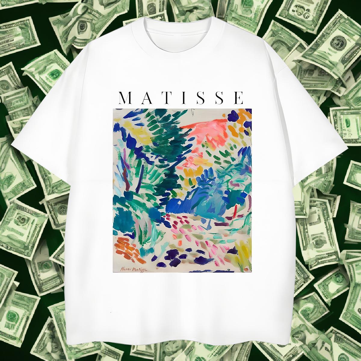 T-Shirts for Men 230g Pure Cotton painting Anime Printing Street Breathable DIY Logo Oversized Men Clothes T-Shirt Fashion Designer TOP Quality Wear