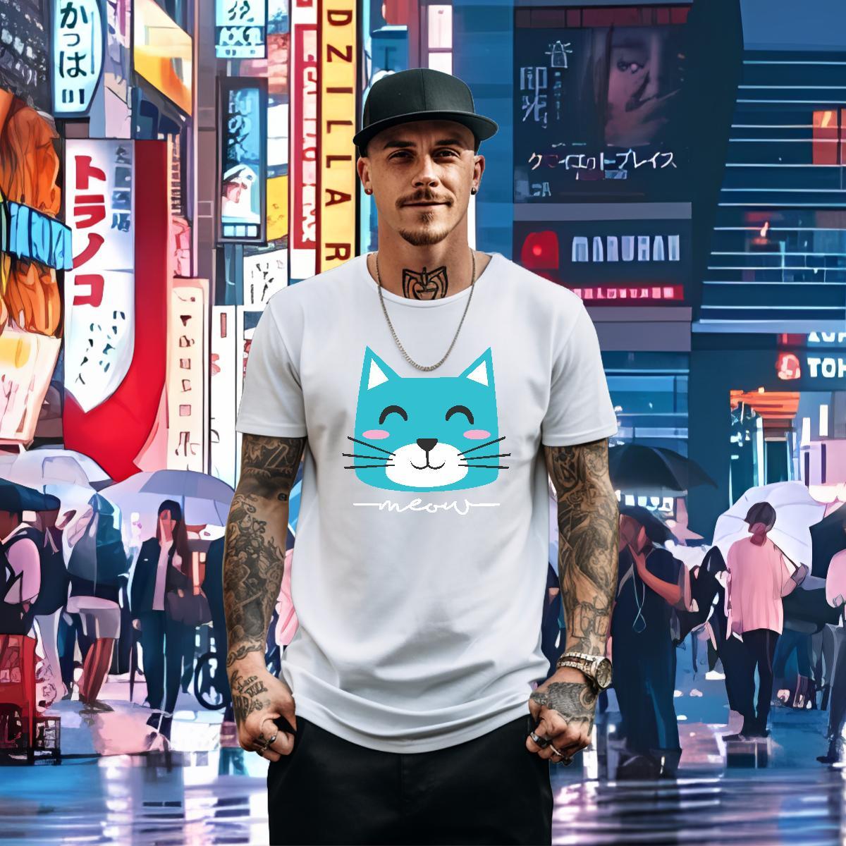 Casual New T Shirts Men 100% Cotton 230g cute Spring Summer Tees Breathable Short Sleeve Designer Men Tees Anime Print