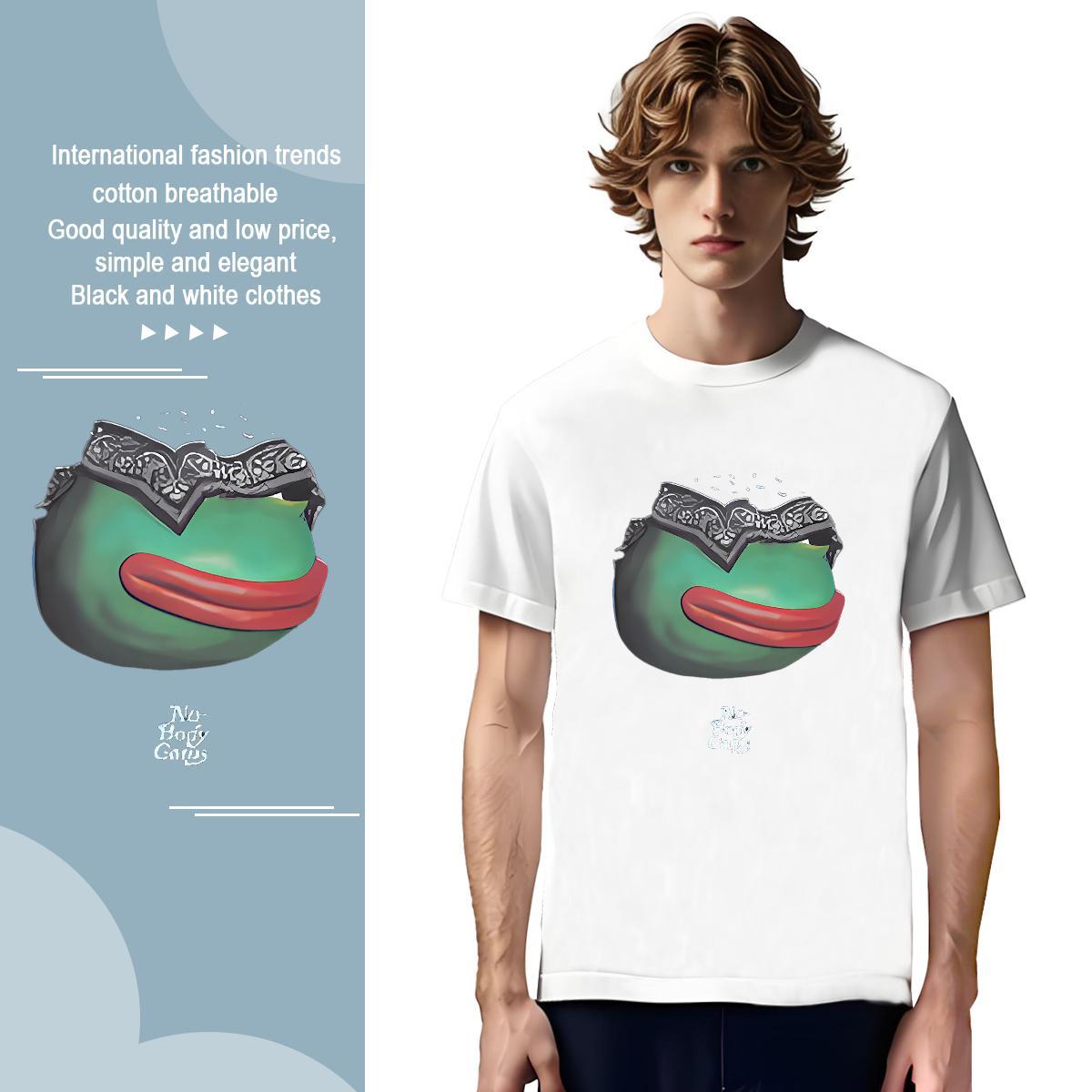 T-Shirts 230g Cotton Frog Beach Breathable Soft Custom Print Oversized Mens Tshirts Casual New Classic Polos