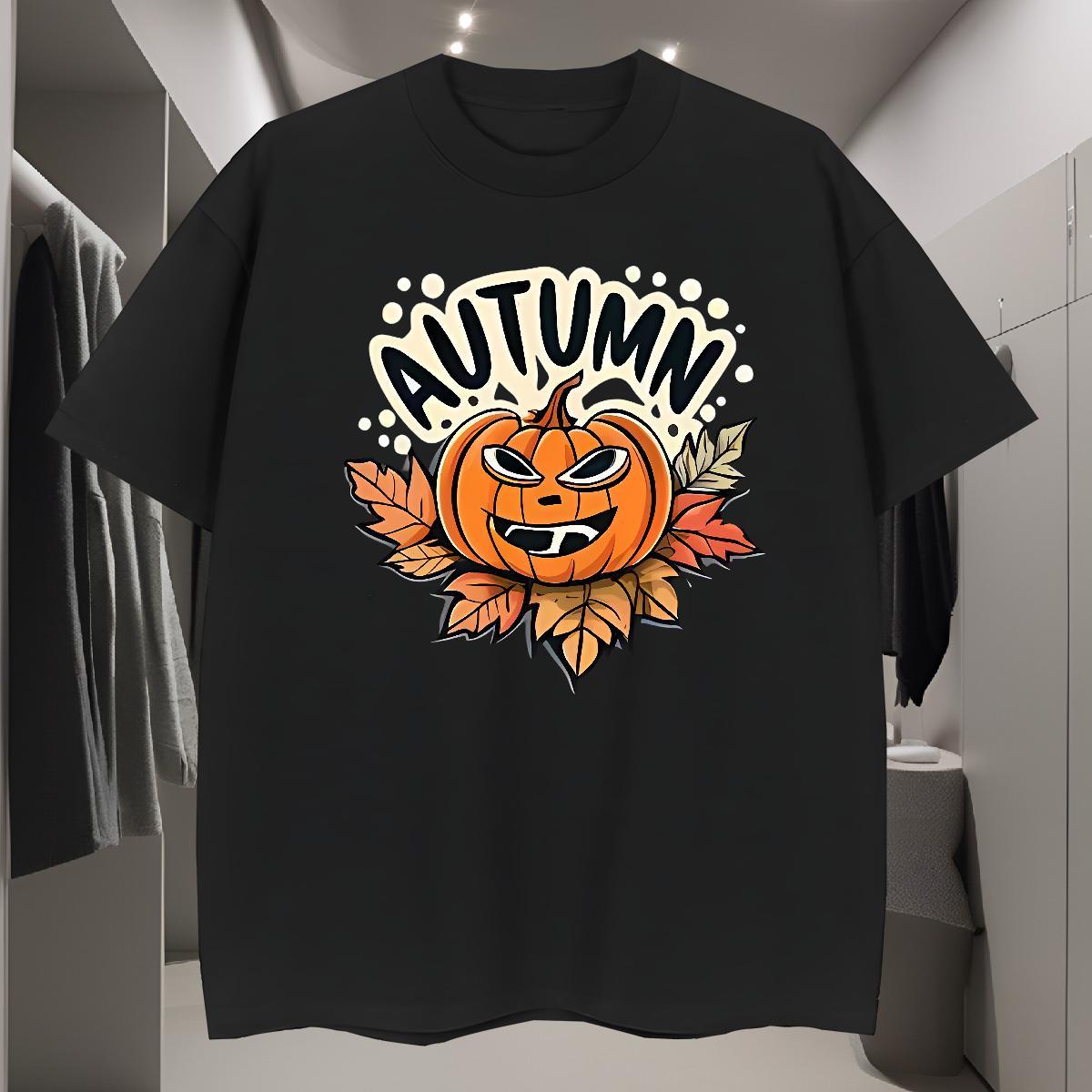Mens T Shirts 230g Cotton pumpkin Outdoor Breathable DIY Anime Men Tees 2024 DIY Loose Tops Tees