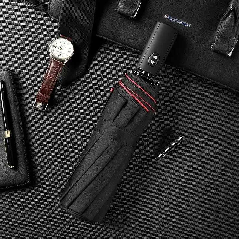 Windproof Double Layer Resistant Umbrella Fully Automatic Rain Men Women 10K Strong Luxury Business Male Large Umbrellas ParasolXJ24