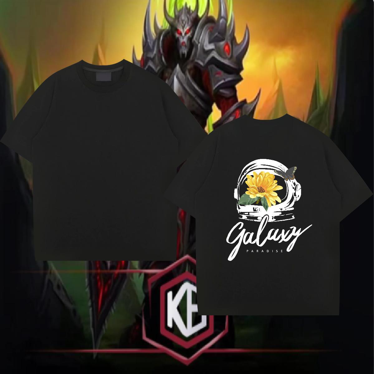 Wholesale T shirt 230g Pure Cotton flower Sports Casual Tops Crew Neck Breathable TOP Quality Men Tees Skull