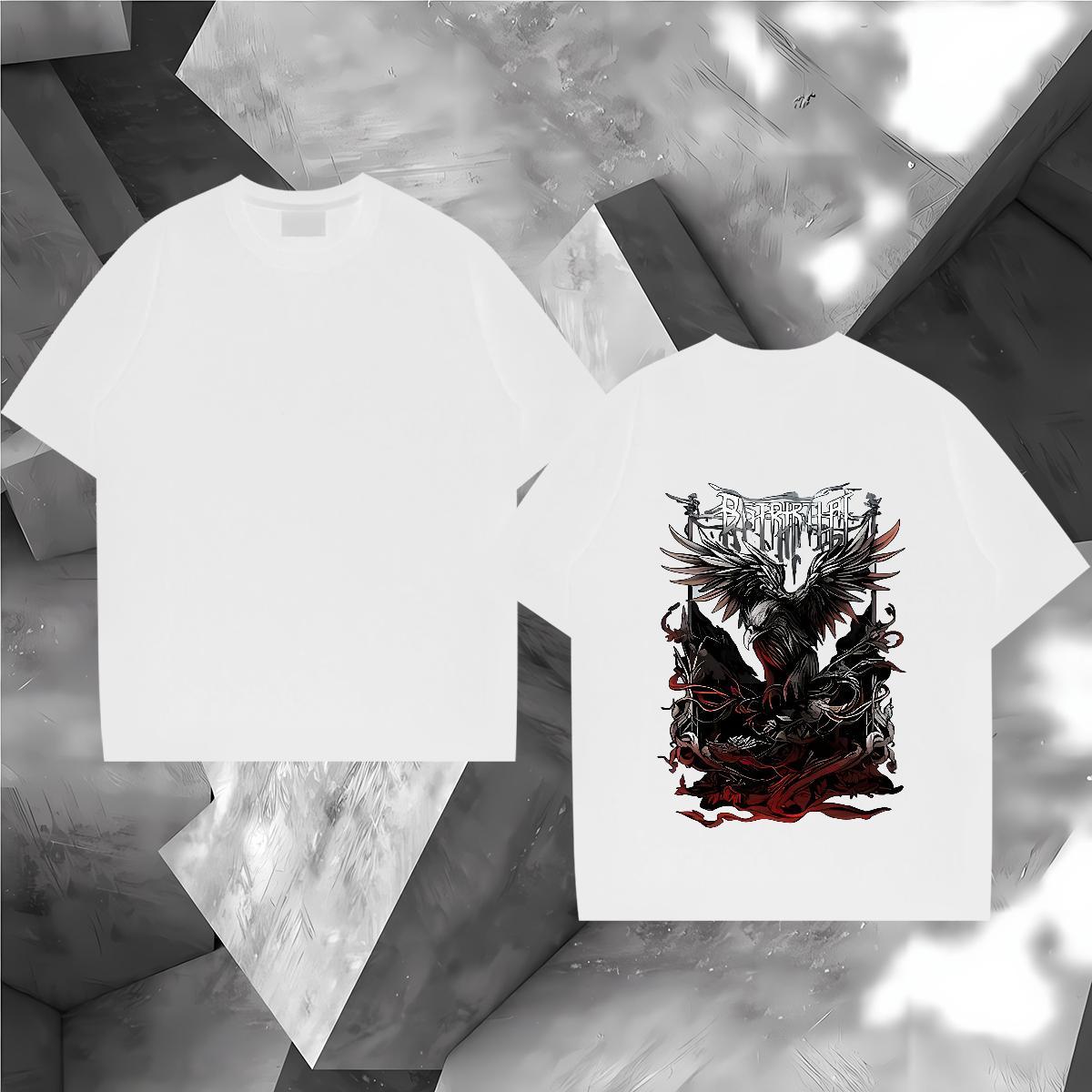 Wholesale Men T Shirts 100% Cotton 230g eagle Casual Beach Tees Breathable Short Sleeve Unisex Men Clothes T-Shirt Anime Print
