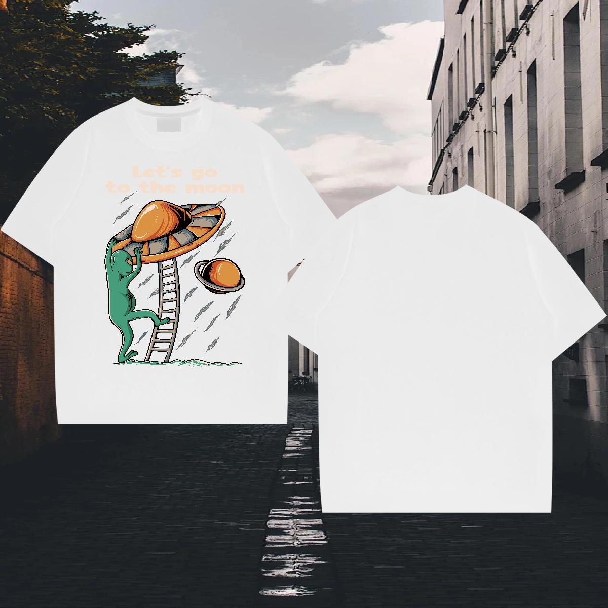 Cool Design Men Tshirts 100% Cotton 230g Street wear Hip Hop ET Custom Anime O-Neck Short Sleeve 2024 DIY T Shirts Men Tops