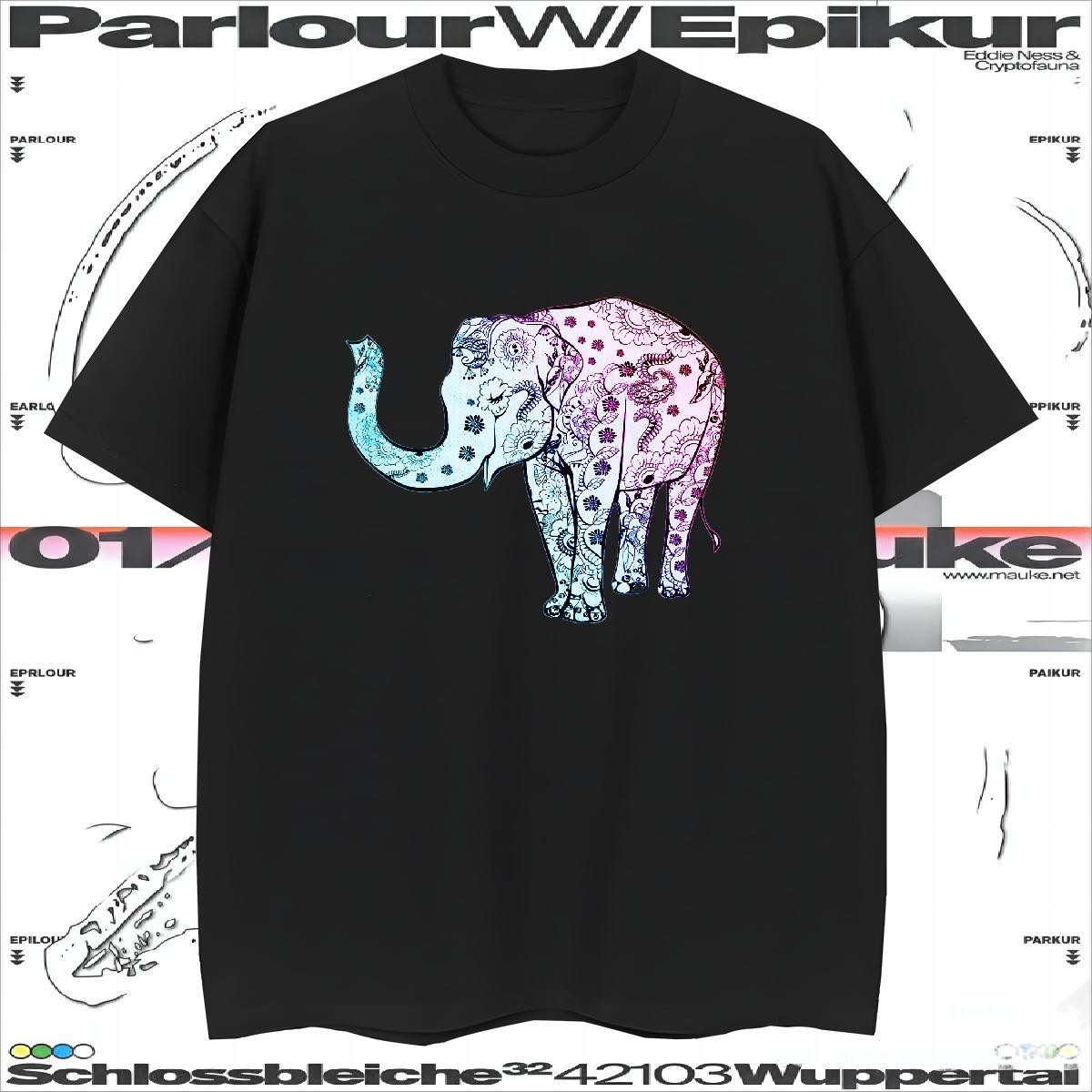 T shirt 230g Pure Cotton Elephant Home Outdoor Breathable Short Sleeve Asian Size Mens Tshirts Fashion New Unisex Tees Shirts