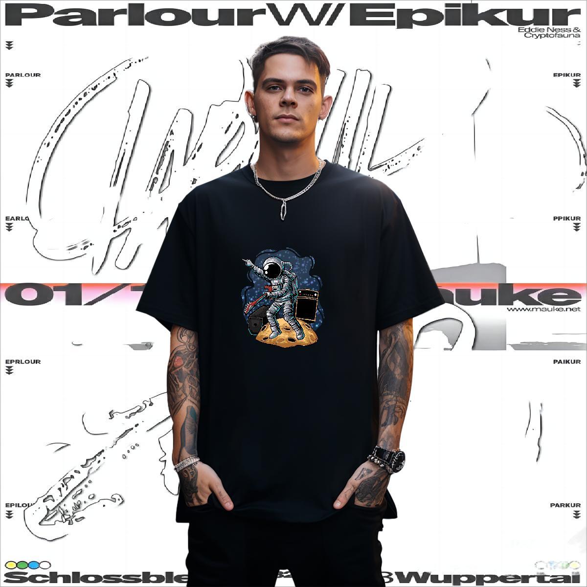 Mens T Shirts 230g 100% Cotton cosmonaut Daily Wear Pure Cotton Custom Big Size Men Tshirts 2024 Free Shipping Tee Shirt