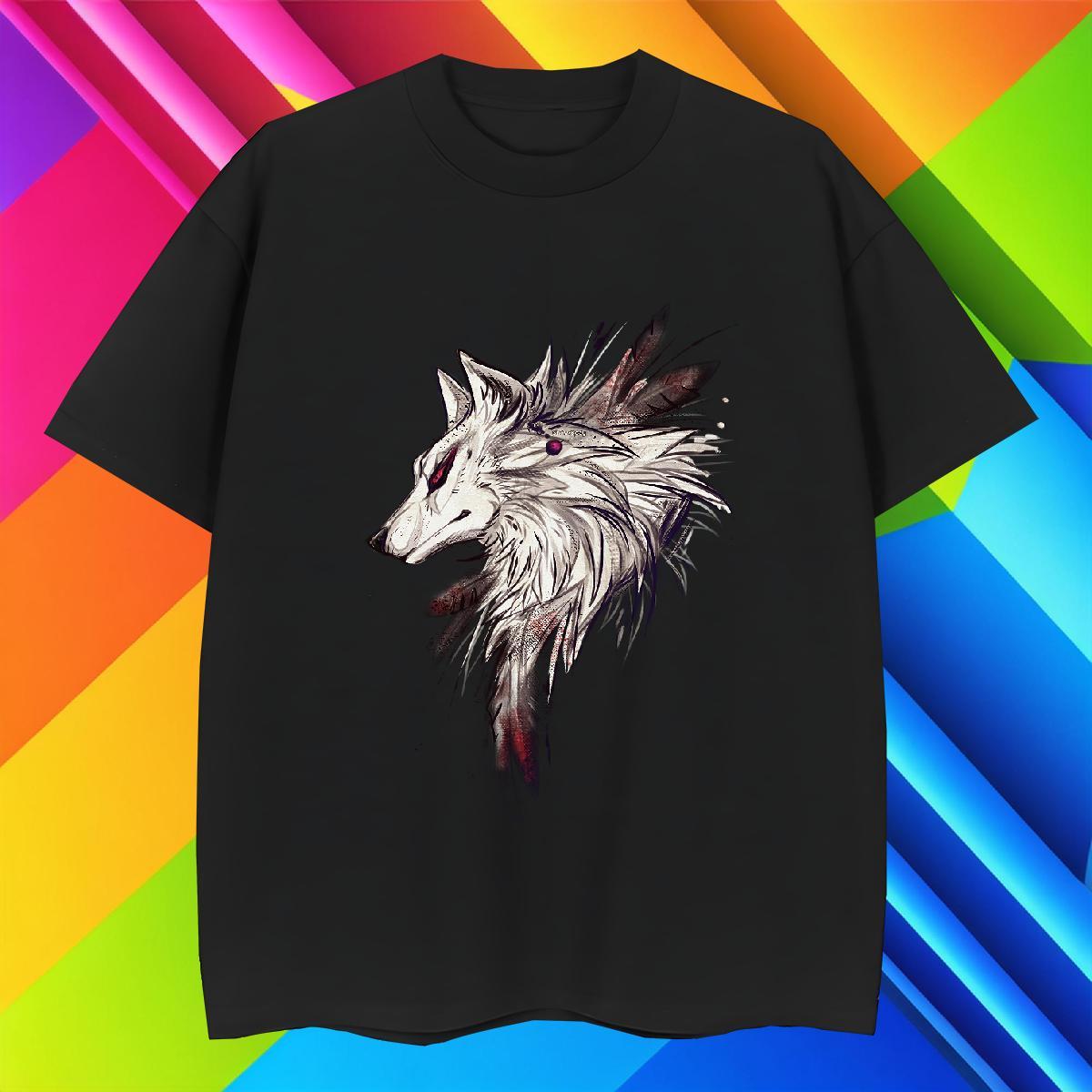 T-Shirts 230g 100% Cotton wolf Beach Breathable Short Sleeve Customized Couples T Shirts 2024 Brand Tshirts