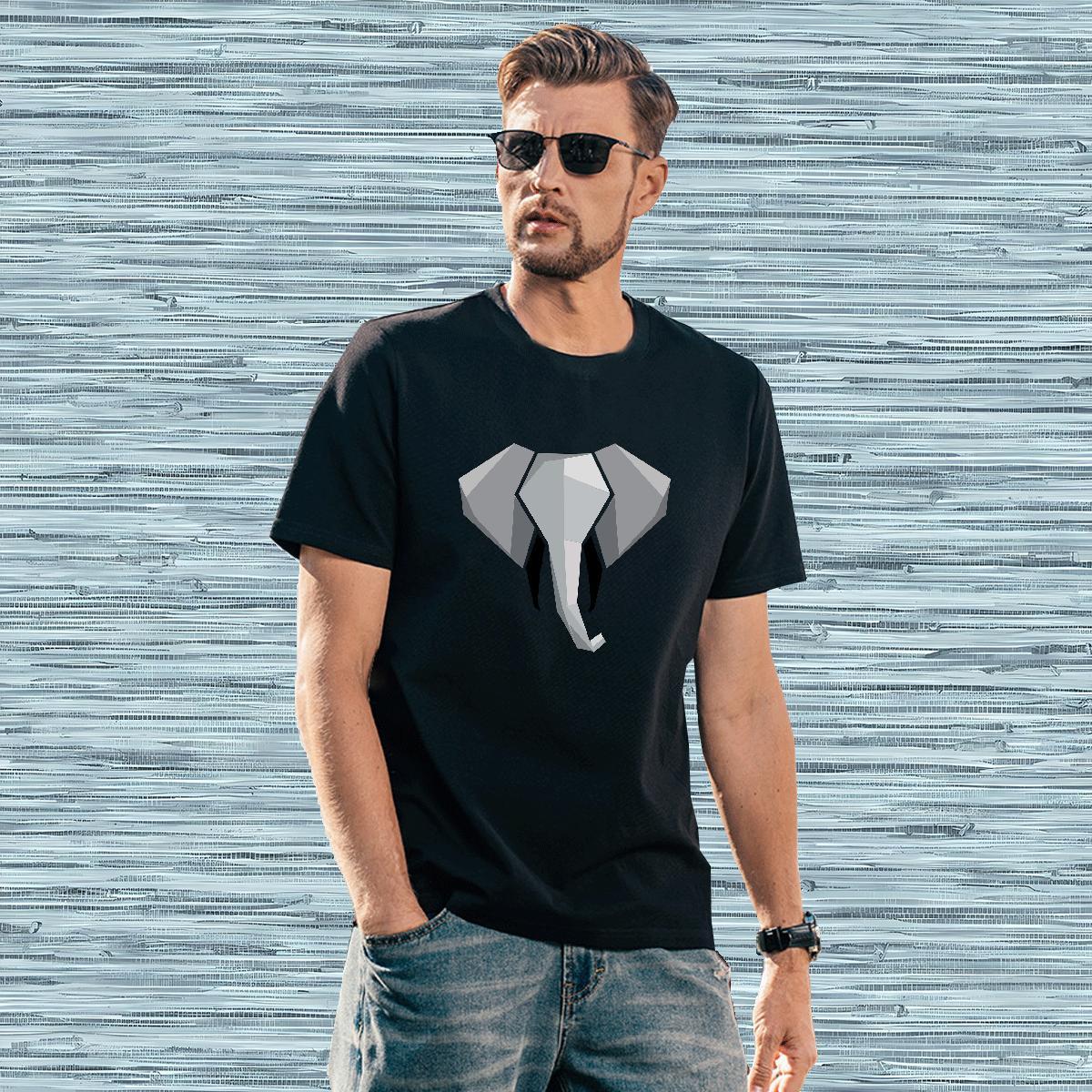 Stylist Man T Shirts 230g Pure Cotton Elephant Spring Summer Top Tees Crew Neck Breathable Loose Fit Mens Tshirts Plus Size Cartoon