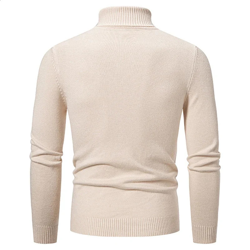 Mens Sweaters Solid Color Pullover Long Sleeve Knitted Warm Sweater Tops Men Clothes 240729